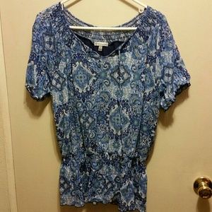 Blue Floral Blouse